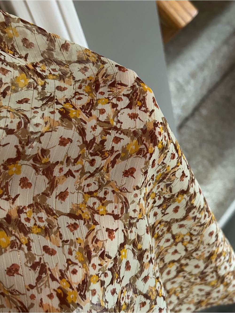 Astr Yellow Floral Dress with Flutter Sleeves - Picture 5 of 6